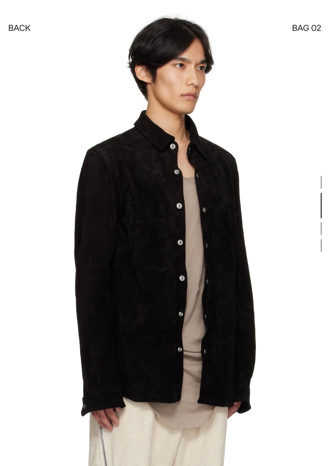 Rick Owens Suede Outershirt Black 50 상품이미지2