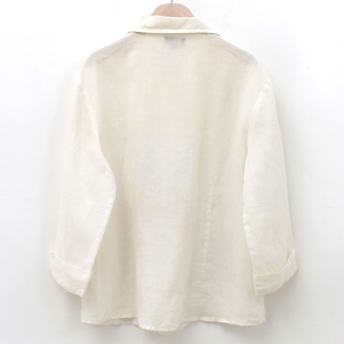 유럽 빈티지 라미 모시 플라워 자수 여름 화이트 셔츠 블라우스 상품이미지5