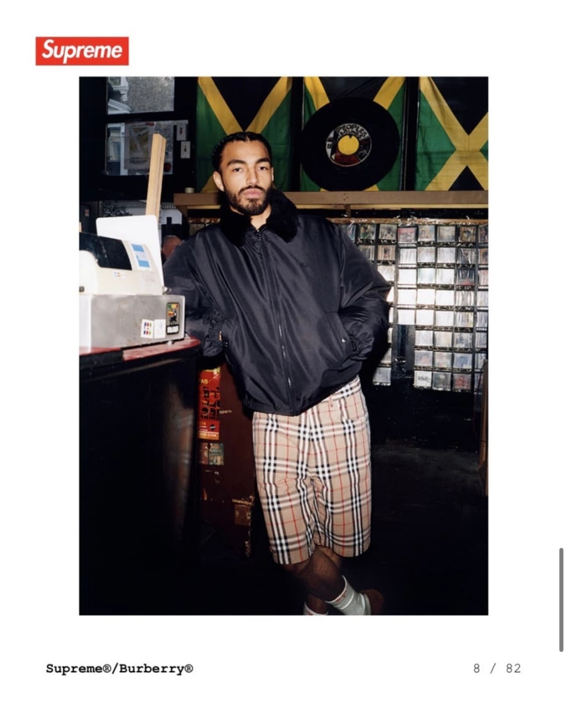 슈프림 버버리 퍼퍼자켓 블랙 M  상품이미지2