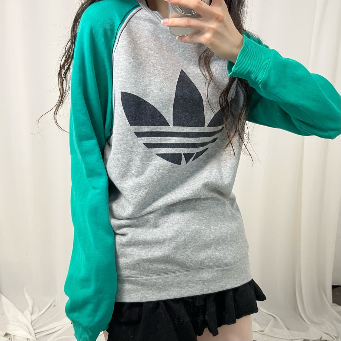 Adidas green raglan trefoil sweatshirt 상품이미지4