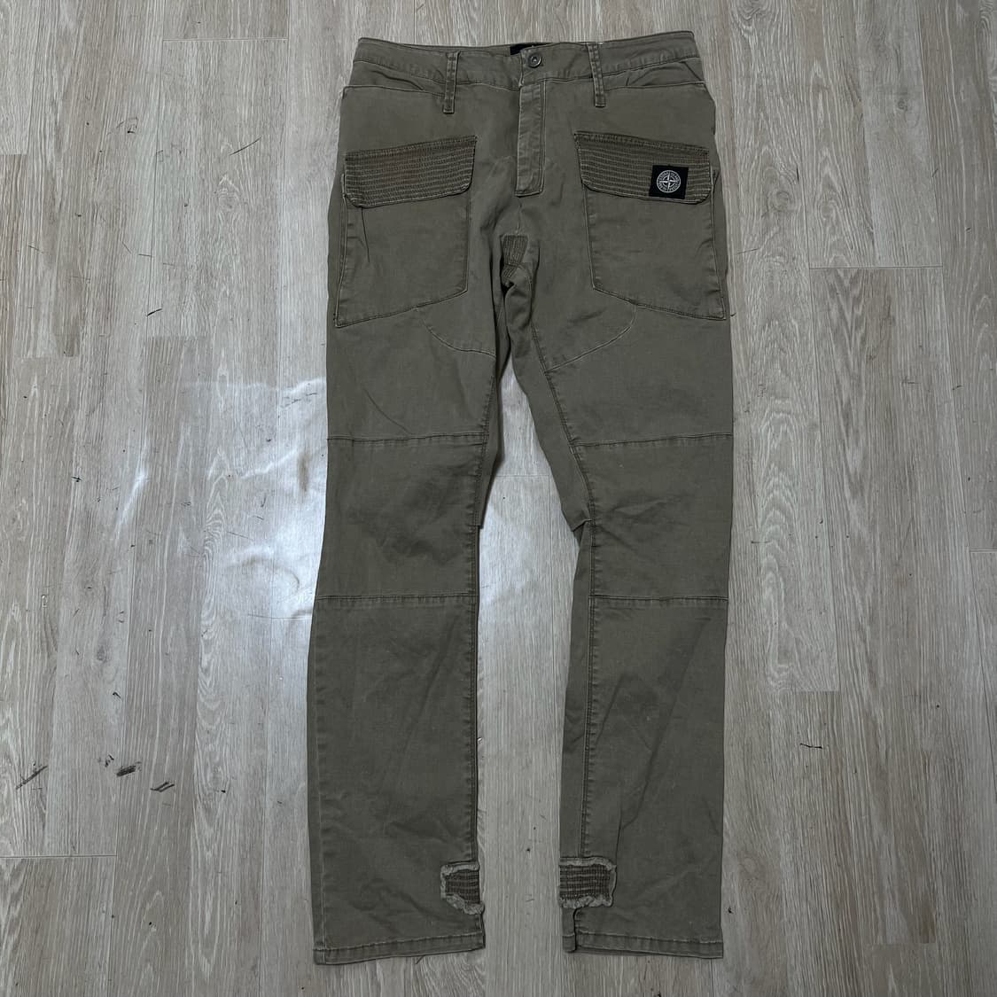 스톤아일랜드 로고 와펜 데미지 면바지 워크팬츠 L/100  상품이미지1