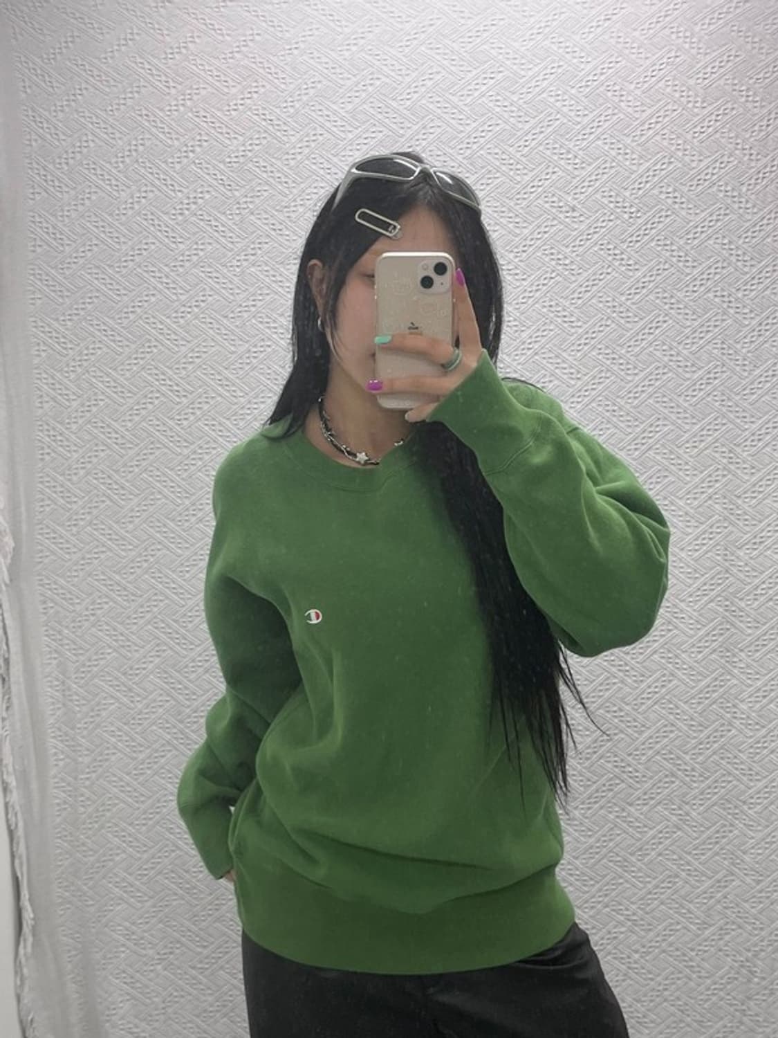 챔피온 리버스위브 말차 기모 맨투맨 스웻셔츠  L C06840 상품이미지1