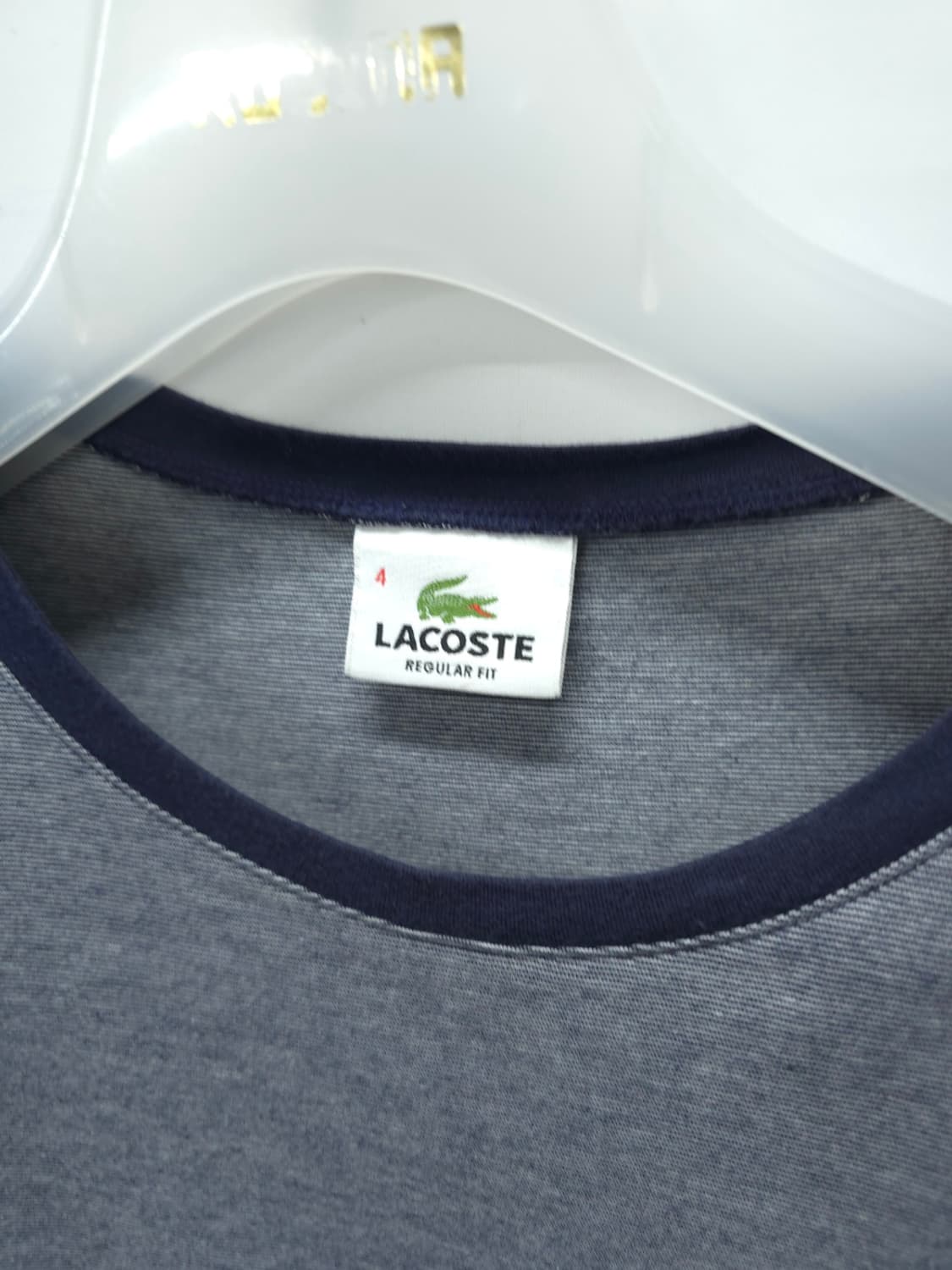 라코스테 남성 네이비 스트라이프 포켓 반팔 티셔츠(95) 상품이미지3