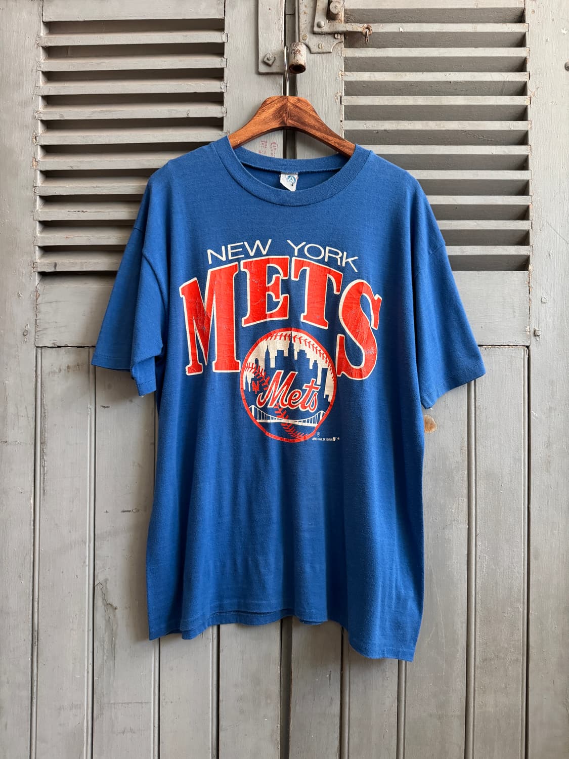 [XL]80's New York METS 베이스볼팀 프린팅 티셔츠 상품이미지2