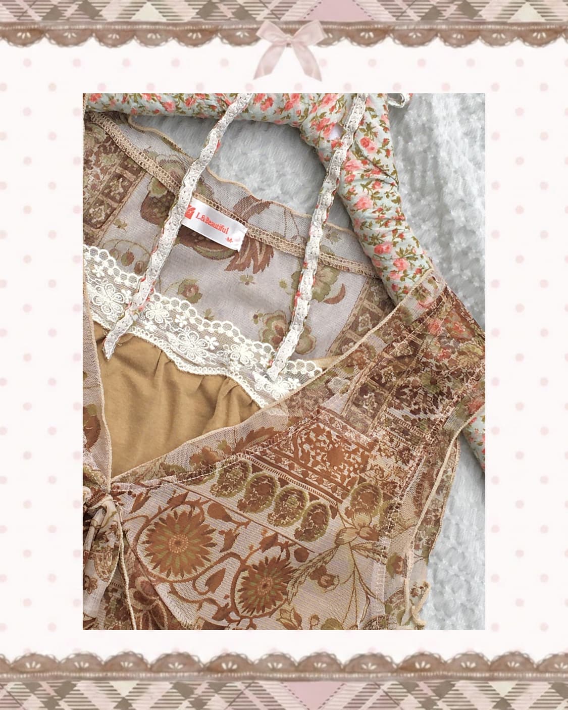 베이지 보태니컬 페이즐리 슬리브리스 나시 set 상품이미지3