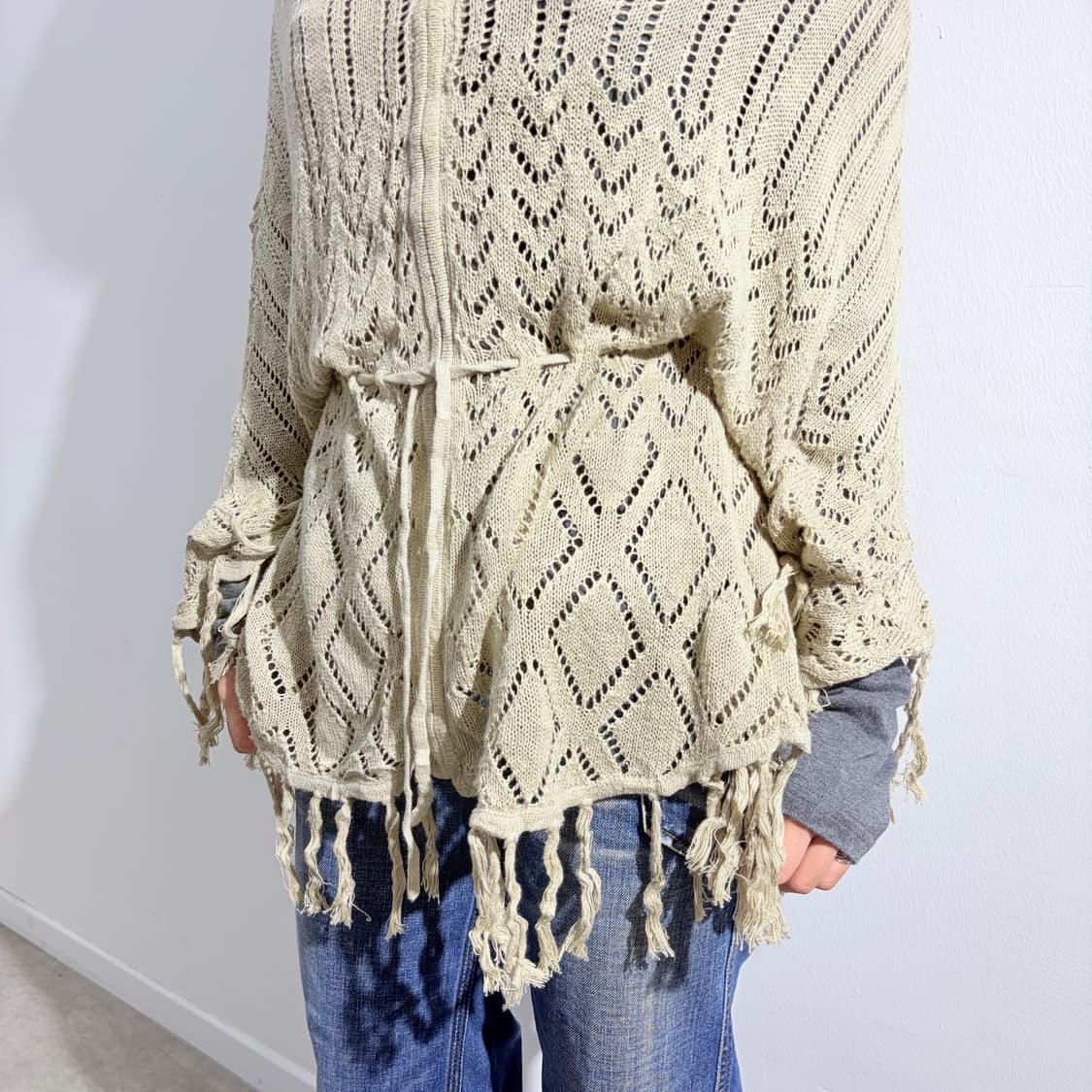 베이지 집업 케이프 망토 상품이미지3