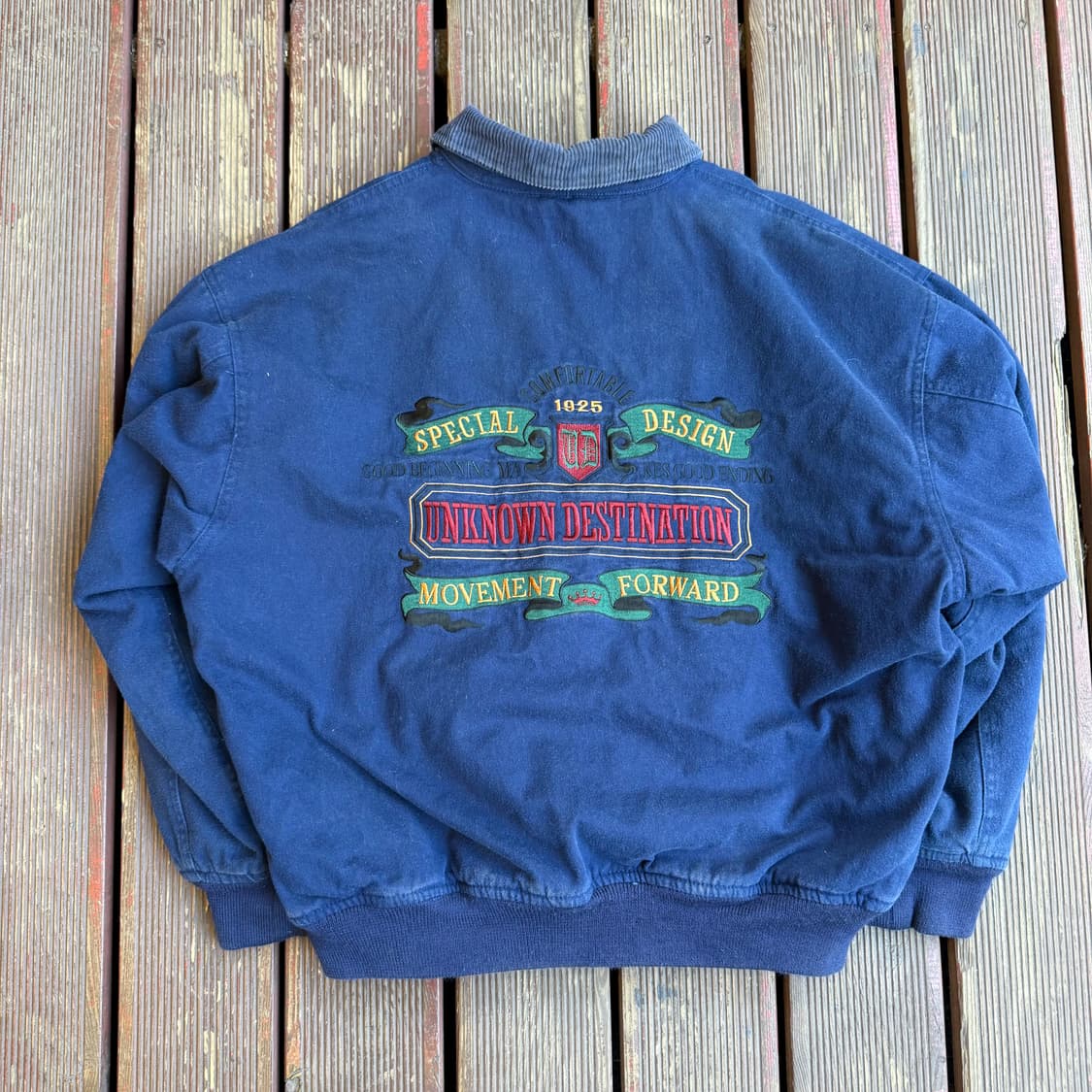 빈티지 패치 봄버 블루종 자켓 상품이미지2