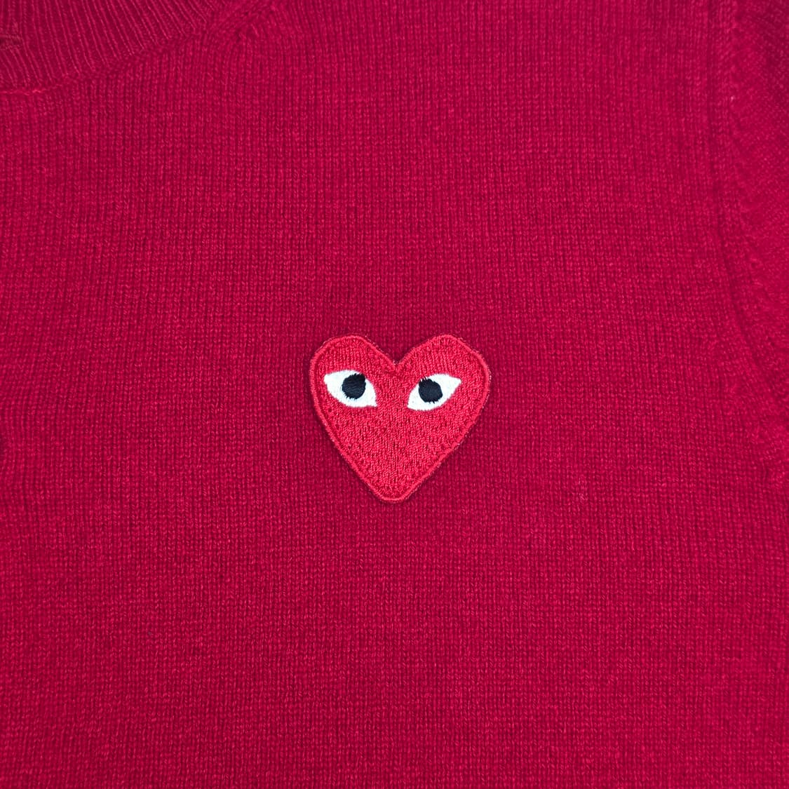 꼼데가르송 플레이 여성 라운드넥 가디건 레드 상품이미지3