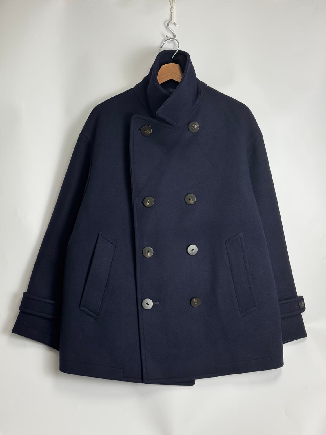 빔즈 오버핏 멜튼 피코트 네이비 3사이즈  (Made In Japan) 상품이미지2