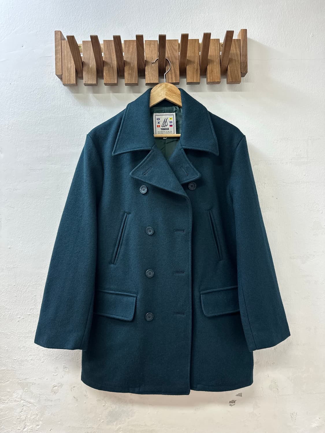 Jpn YAMAHA 야마하 울90 클래식 더블 피코트 자수패치 상품이미지1