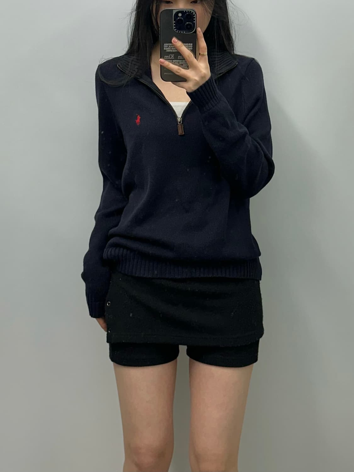 폴로 랄프로렌 블랙 반집업 니트 상품이미지1