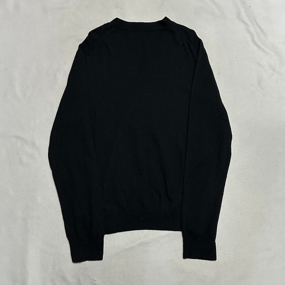 XL 꼼데가르송 골드 하트와펜 블랙 울 가디건 상품이미지3