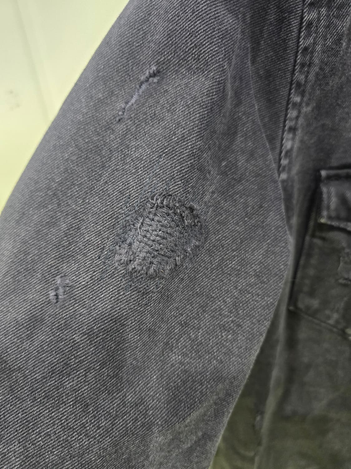 자라 릴렉스드핏 데미지 셔츠 데님  자켓 (L) 상품이미지8