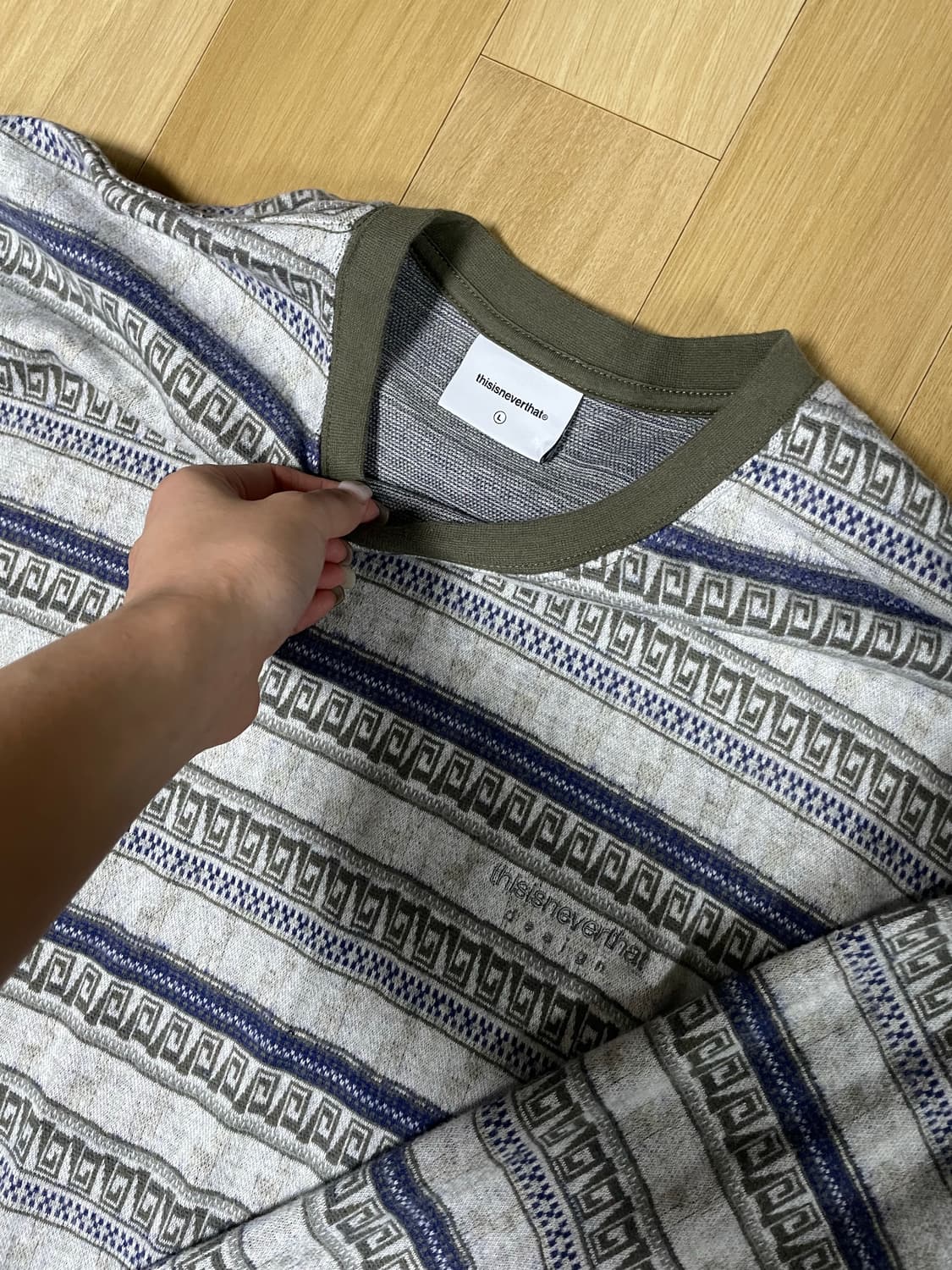 디스이즈네버댓 Pattern Striped L/S Tee Ivory(L) 상품이미지5