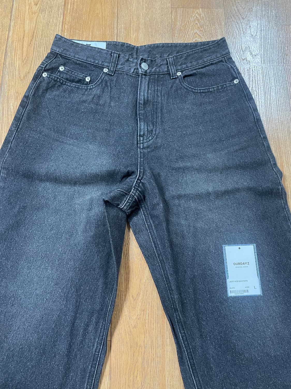 아워데이즈 리버티 와이드 데님 팬츠 블랙 L 새상품 상품이미지9