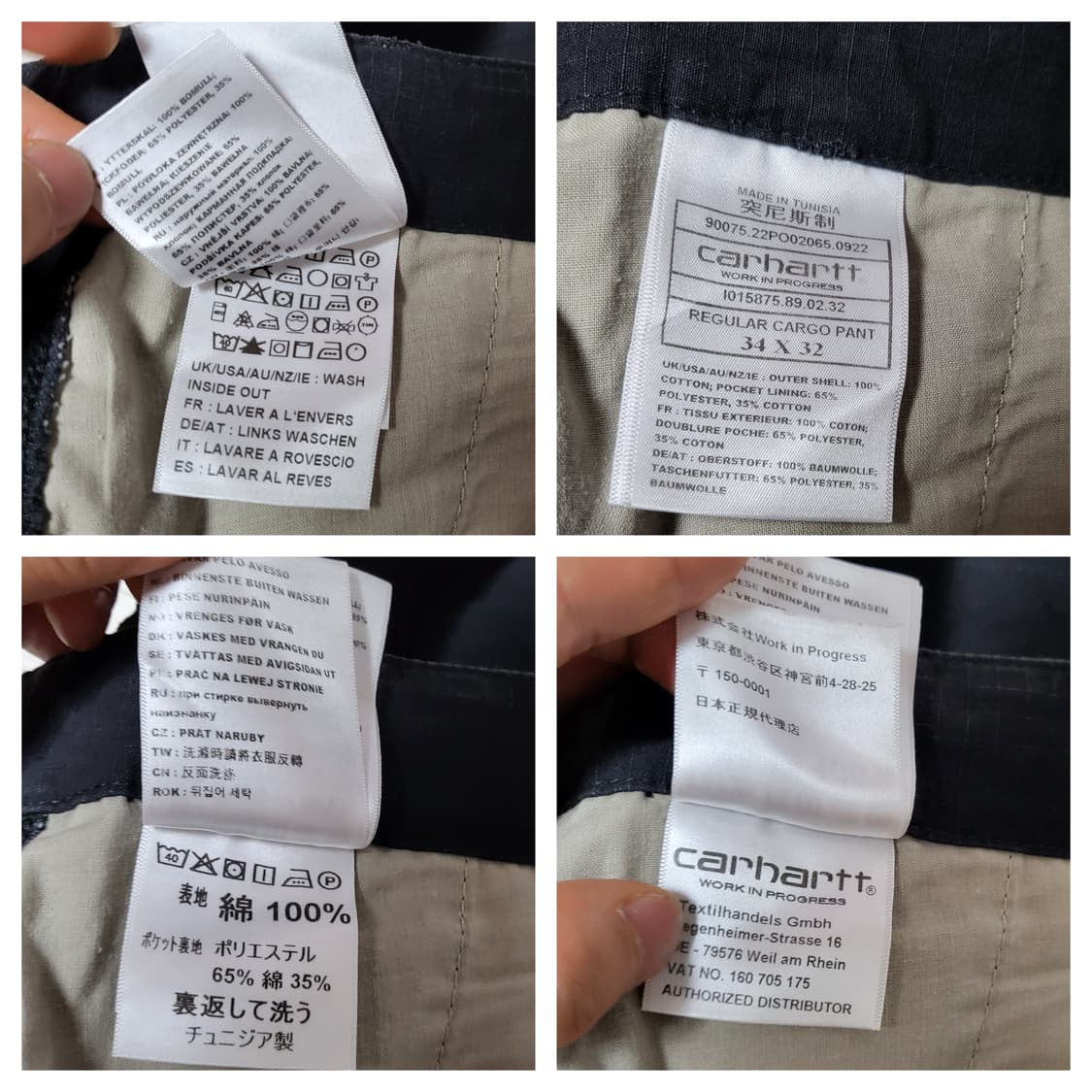 (34x32) 칼하트 WIP 레귤러 카고팬츠 콜롬비아 carhartt 상품이미지10
