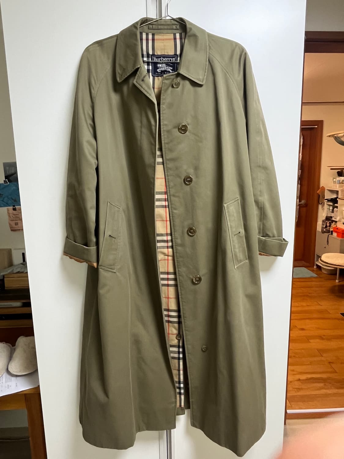 버버리 빈티지 트렌치 코트 (밝은 카키) 발마칸 스타일 상품이미지1