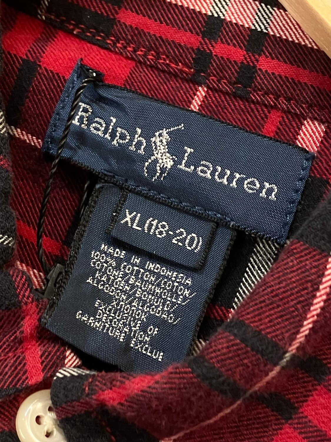 폴로 랄프로렌 체크 셔츠 레드 XL #csz3617 상품이미지3