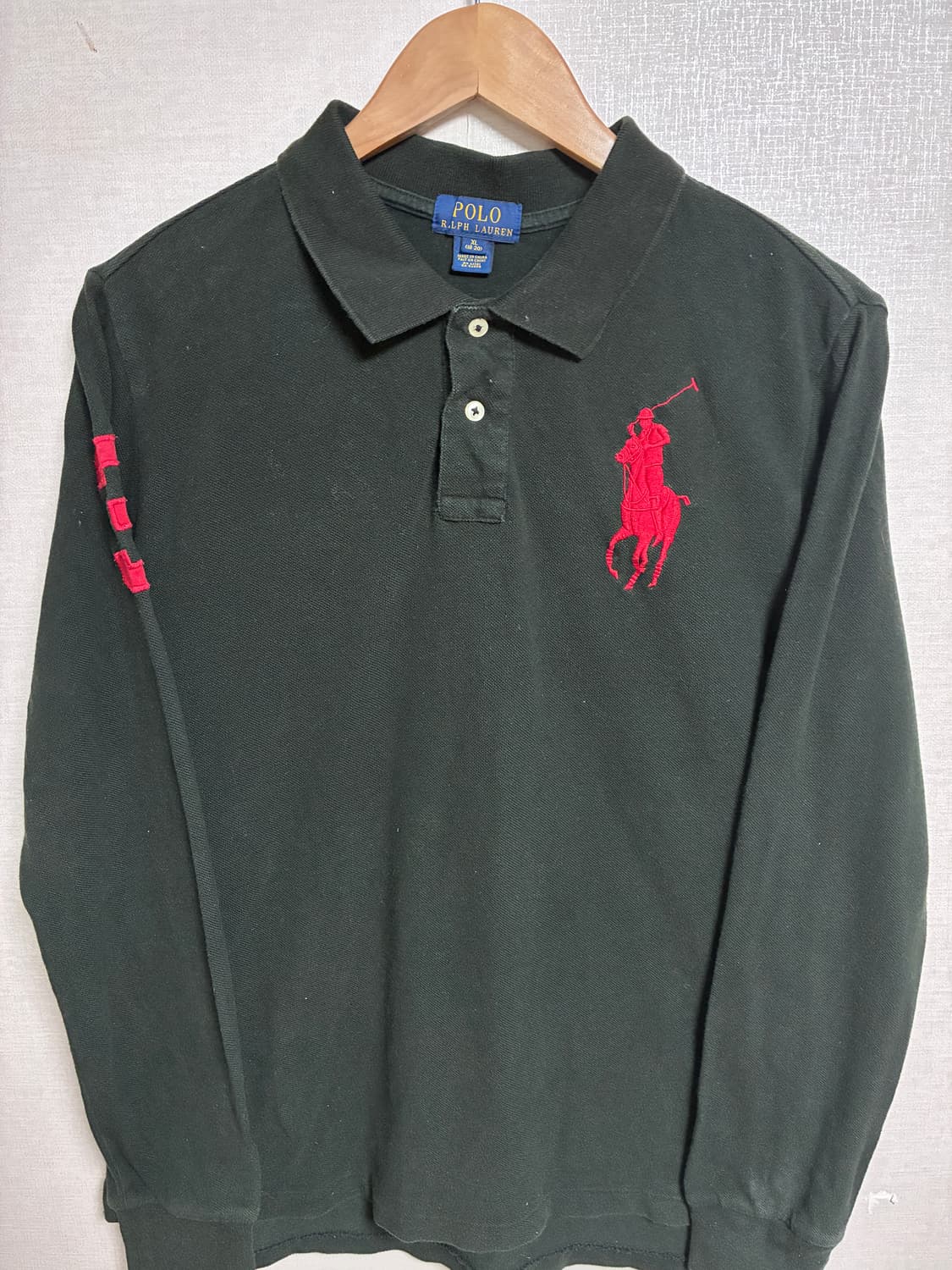 빈티지 폴로 카라티 빅로고 블랙 S 상품이미지2