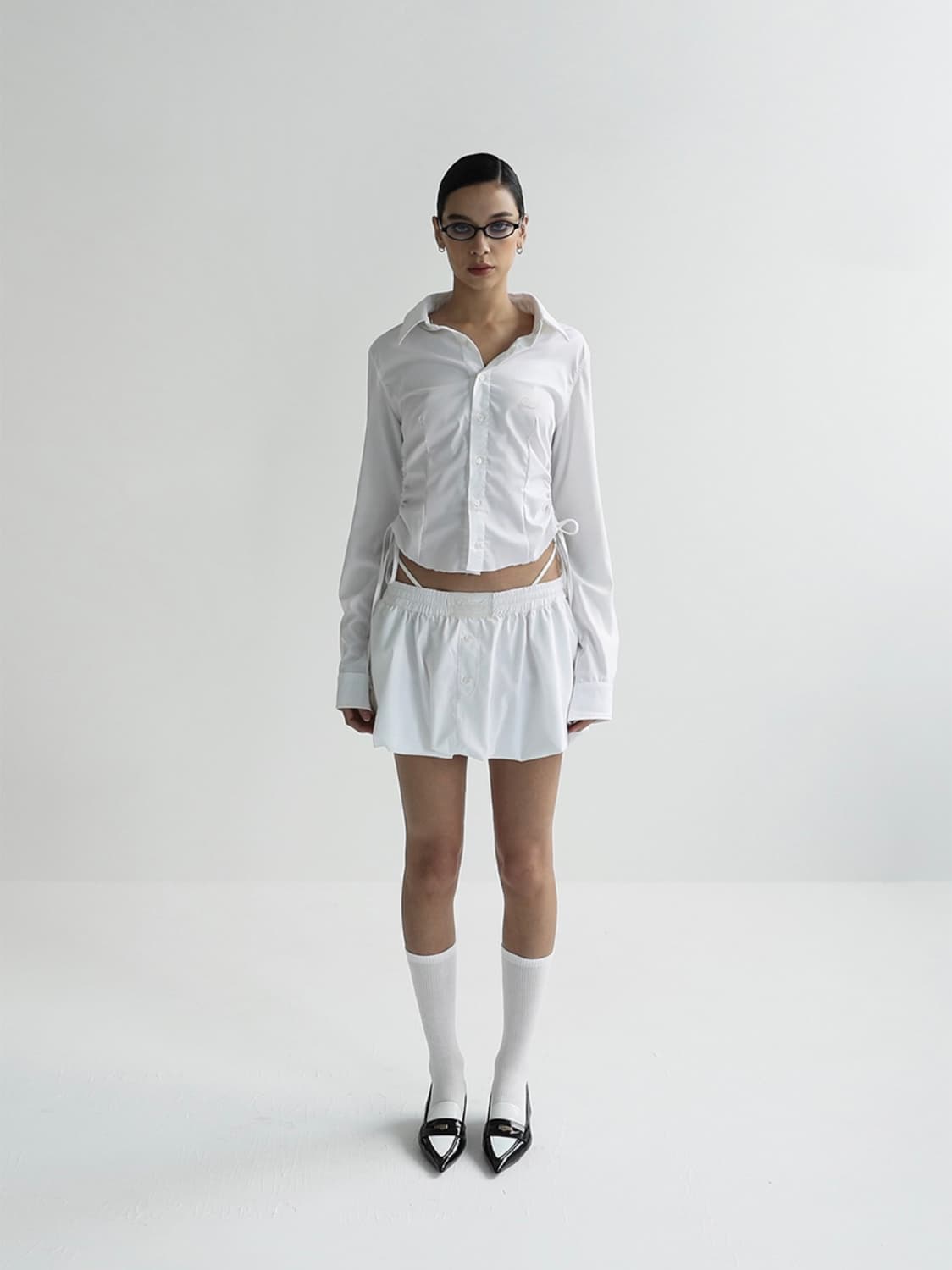 배드블러드) 벌룬 미니 스커트 화이트 S 상품이미지1