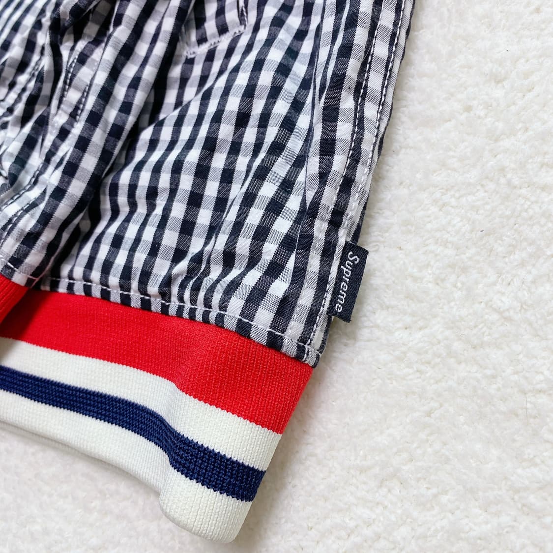 old supreme 슈프림 깅엄체크 블루종 자켓 (M) 상품이미지5
