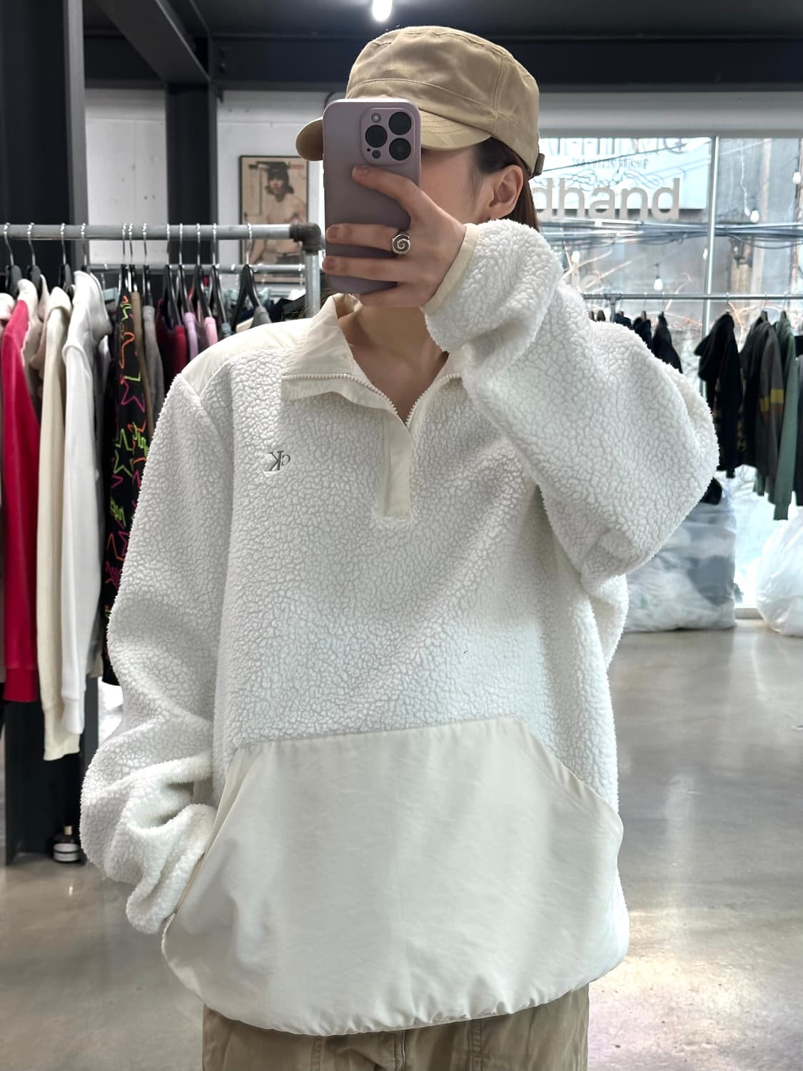 캘빈클라인 CK 자수 플리스 아노락 상품이미지1