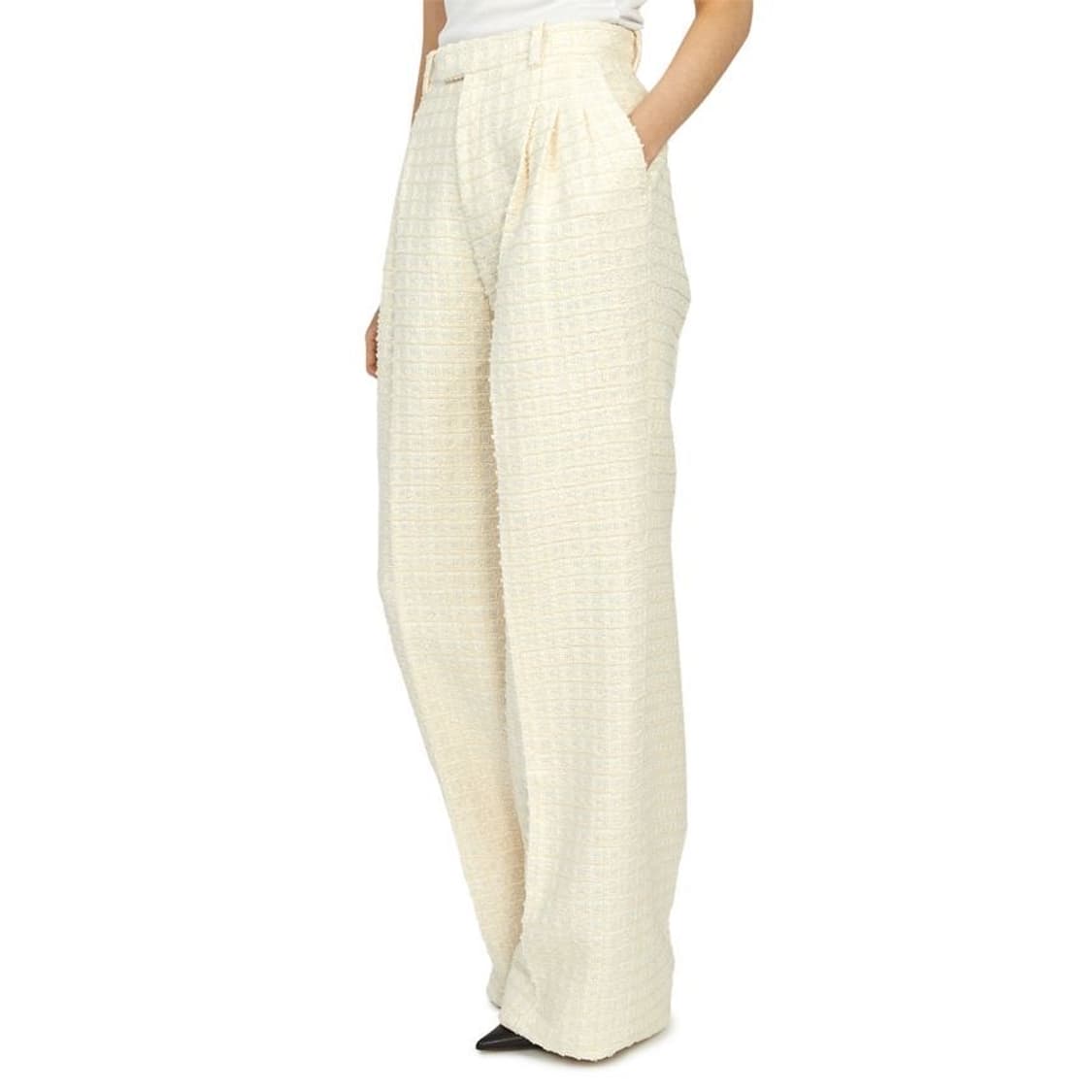 구찌 정품 아이보리 트위드 와이드 팬츠 36 상품이미지3