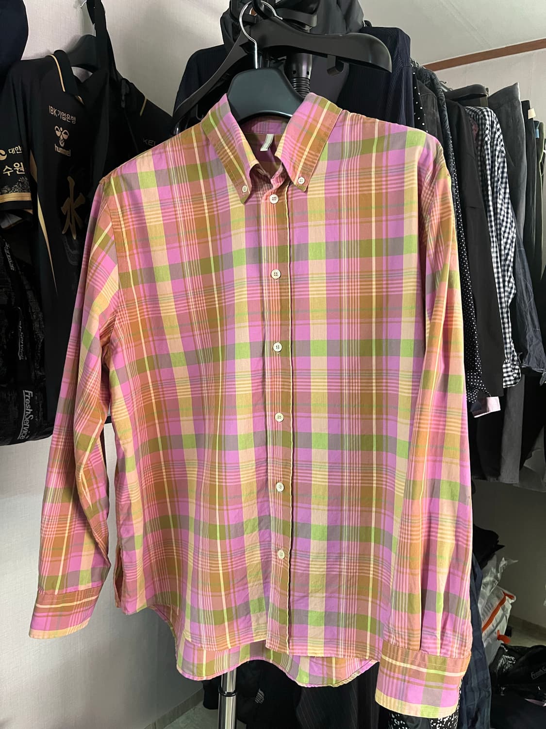 sunflower 선플라워 핑크체크 셔츠 상품이미지4