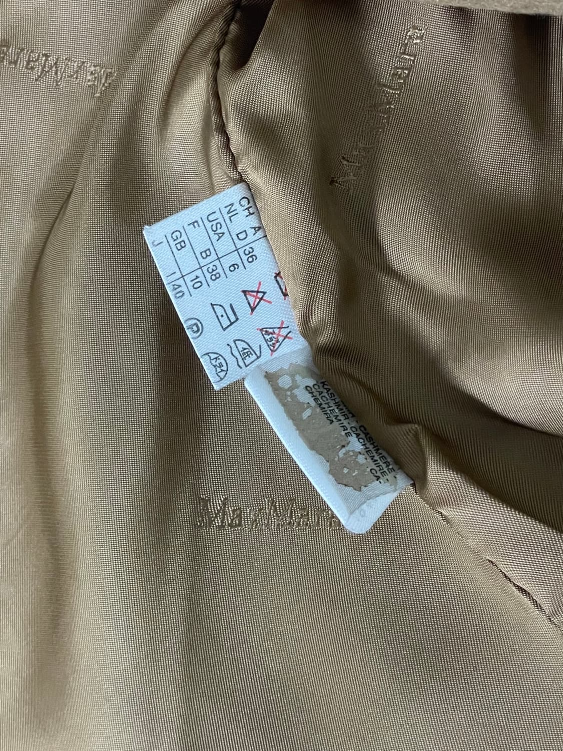  막스마라 코사 캐시미어 카멜 코트 상품이미지9