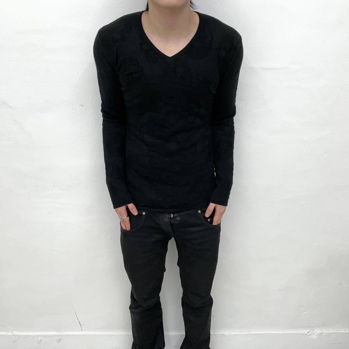 Civarize skull v-neck knit 상품이미지2