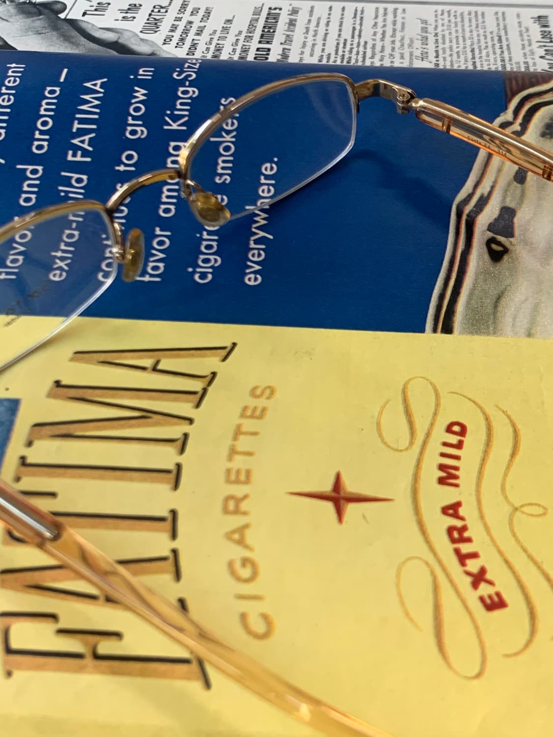 [픽키-601] 골드 메탈 하프림 안경 안경테 상품이미지3