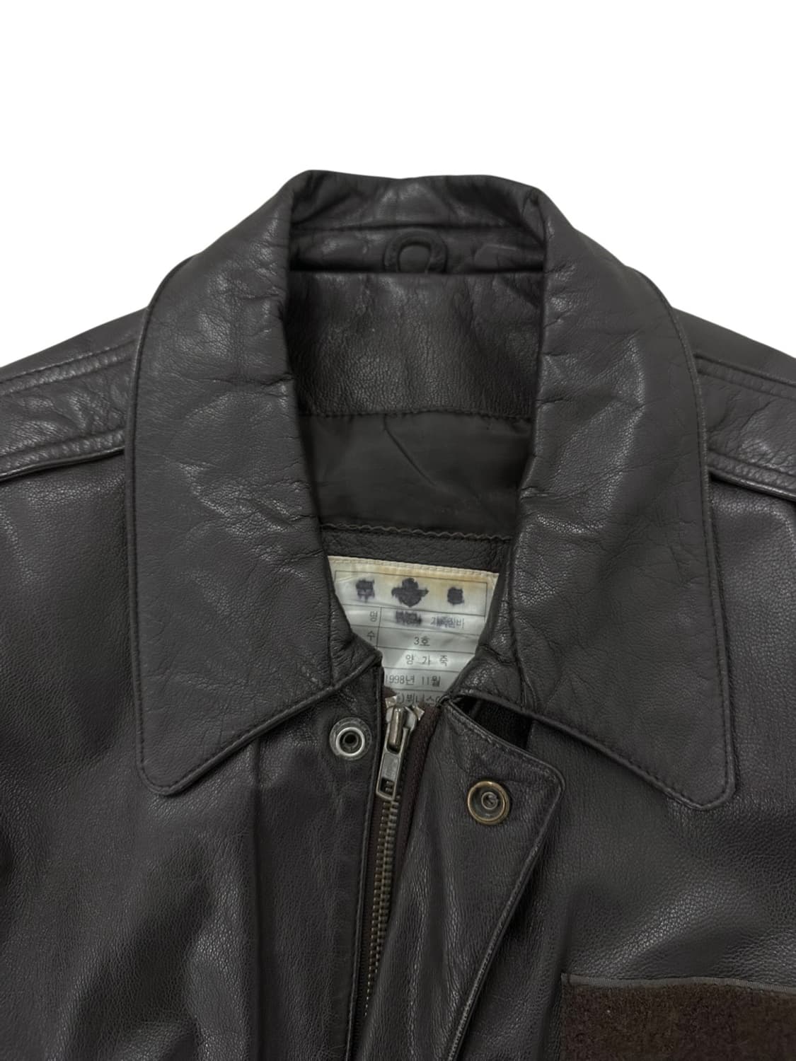 90s 한국군 양가죽 자켓 다크브라운 (3/M~L)  상품이미지3