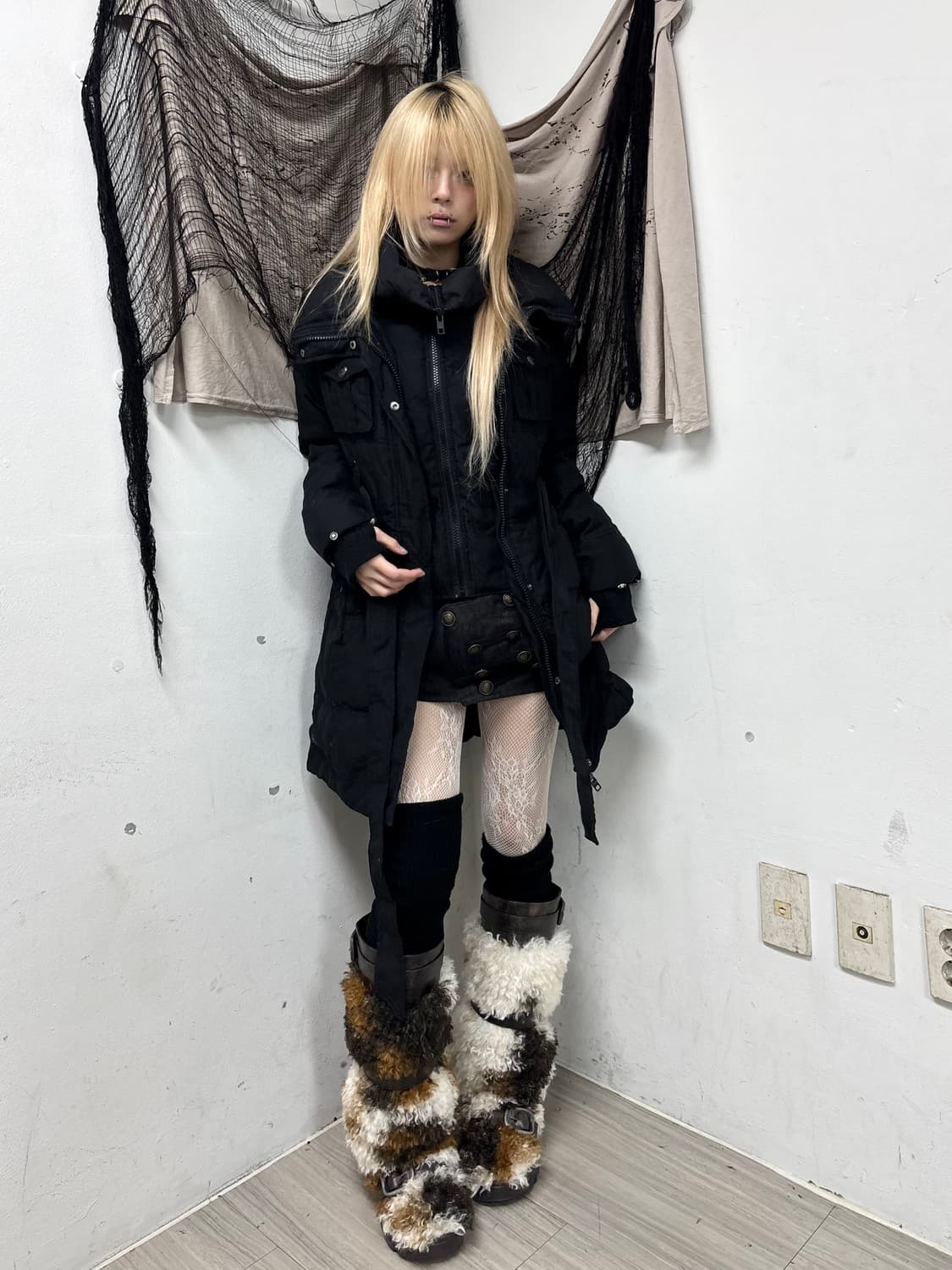 2000s Design Layered Long Padding 상품이미지7