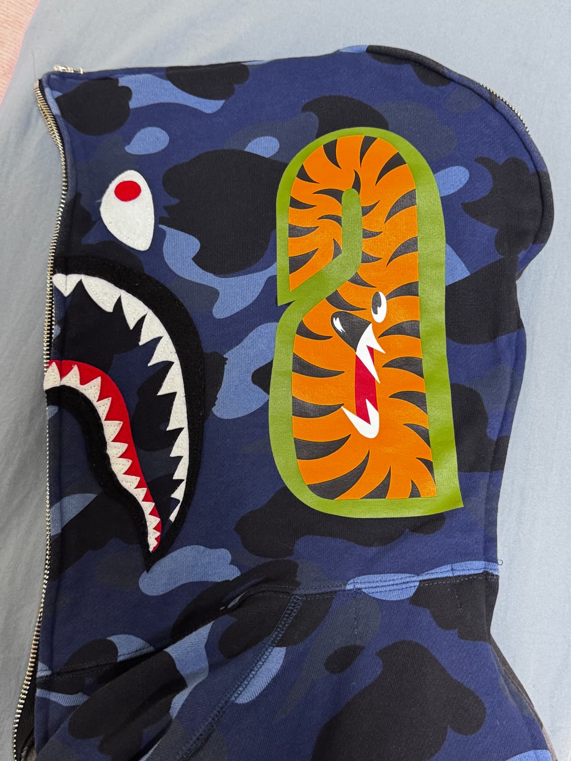 베이프 카모 세퍼레이트 샤크 후드 집업 블랙 네이비 M 상품이미지2