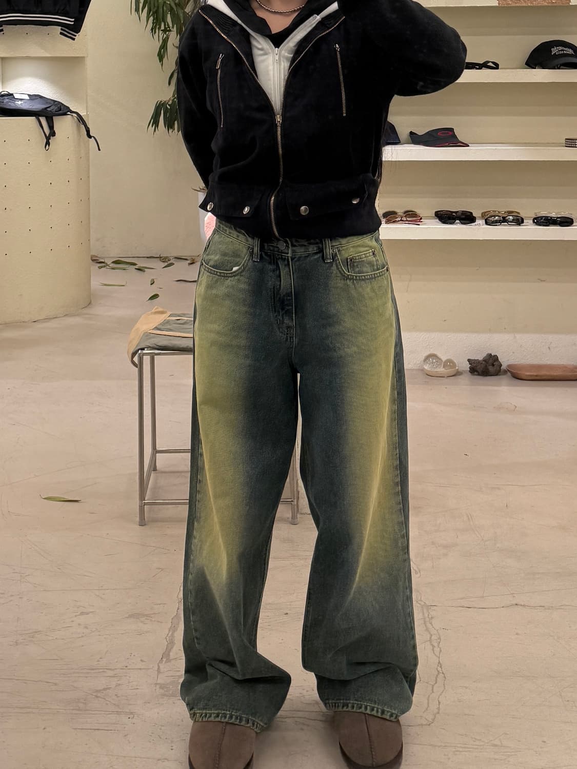 빈티지 워시드 와이드 데님 팬츠 U495 상품이미지1