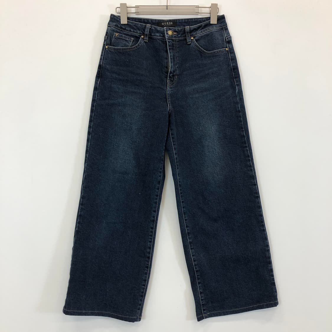 게스 프리미엄 금장스틸로고 와이드데님진 27 인치 상품이미지1