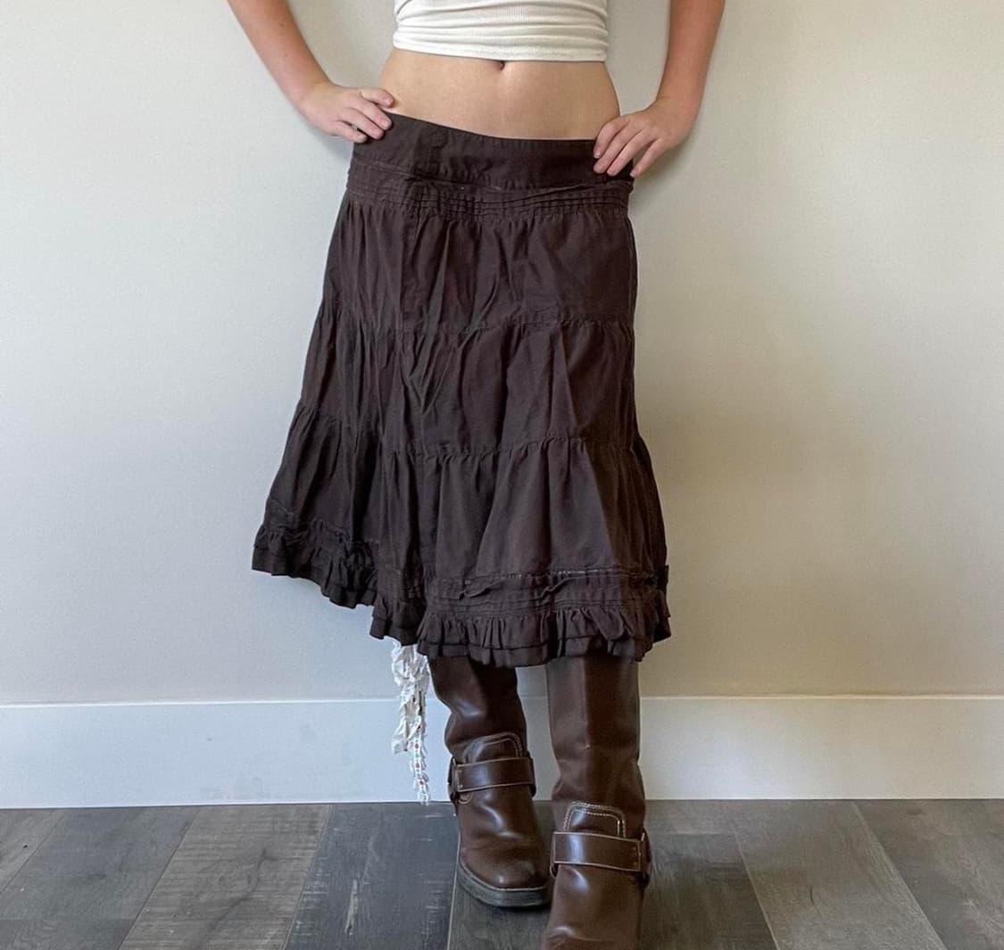 Vintage brown skirt 상품이미지2