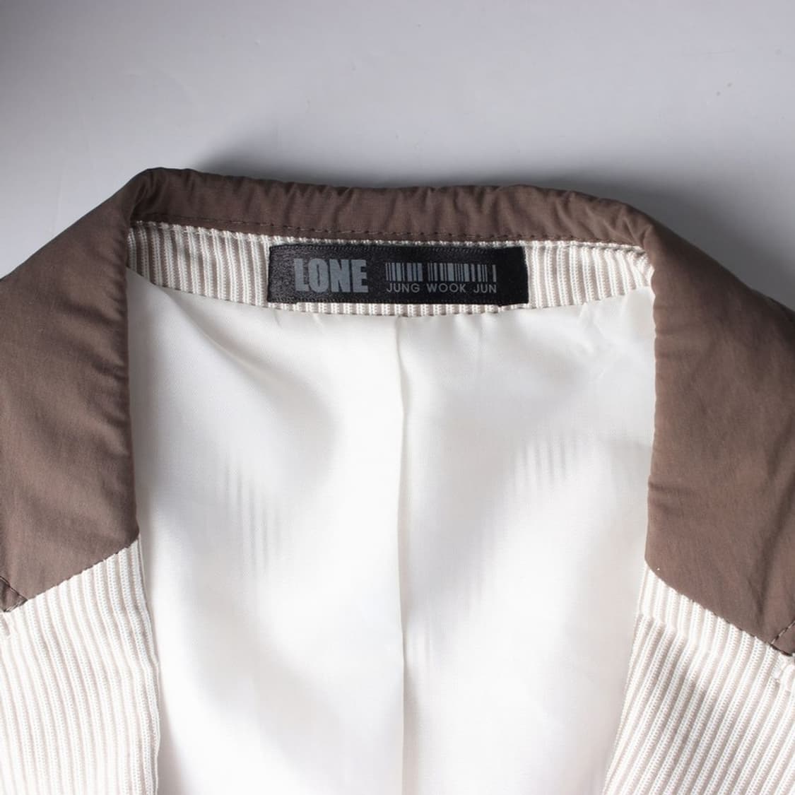 LONE 브라운 배색 스트라이프 자켓 100 상품이미지5