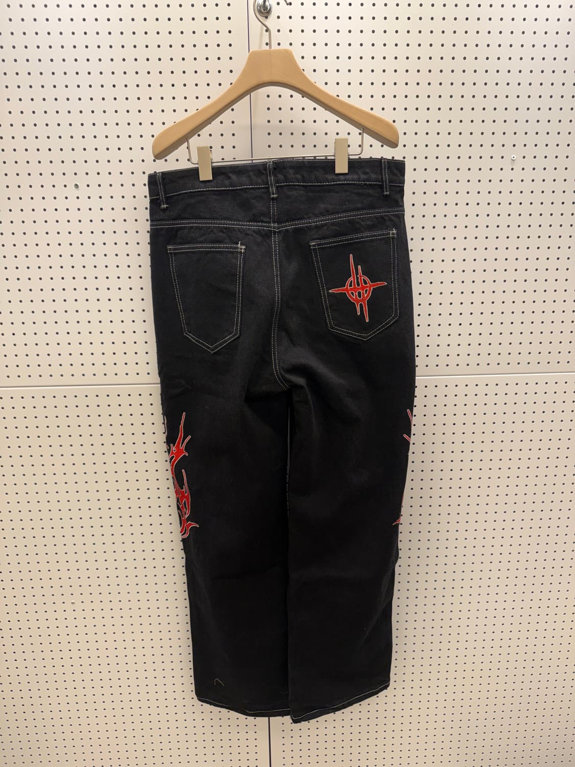 빈티지 생지 자수 와이드 데님 팬츠 U868 상품이미지4