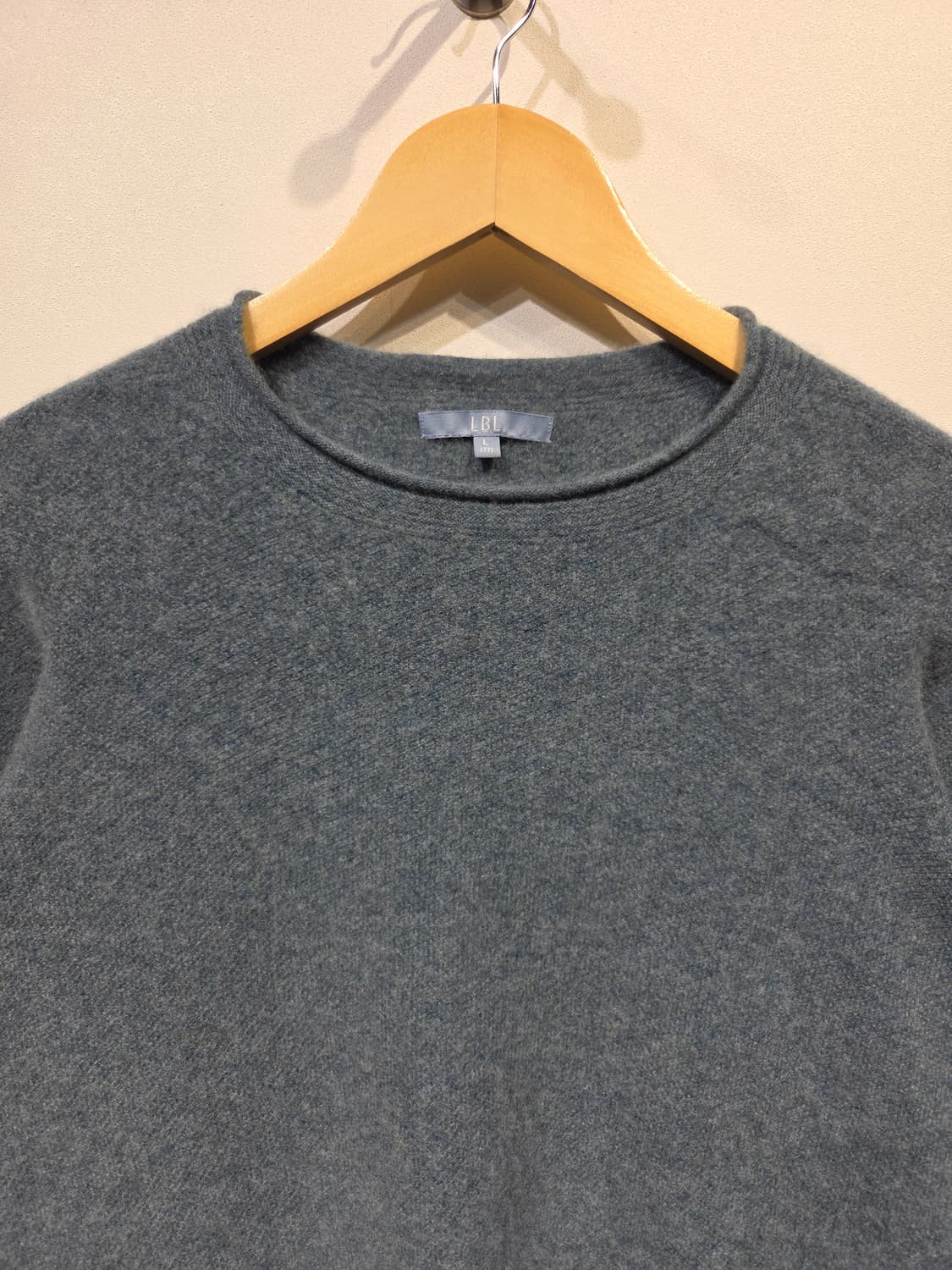 LBL 캐시미어 100% 라운드넥 니트 그레이 상품이미지3