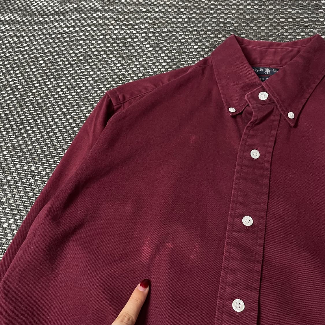 폴로랄프로렌 다크레드 코튼 긴팔 셔츠 90 상품이미지5
