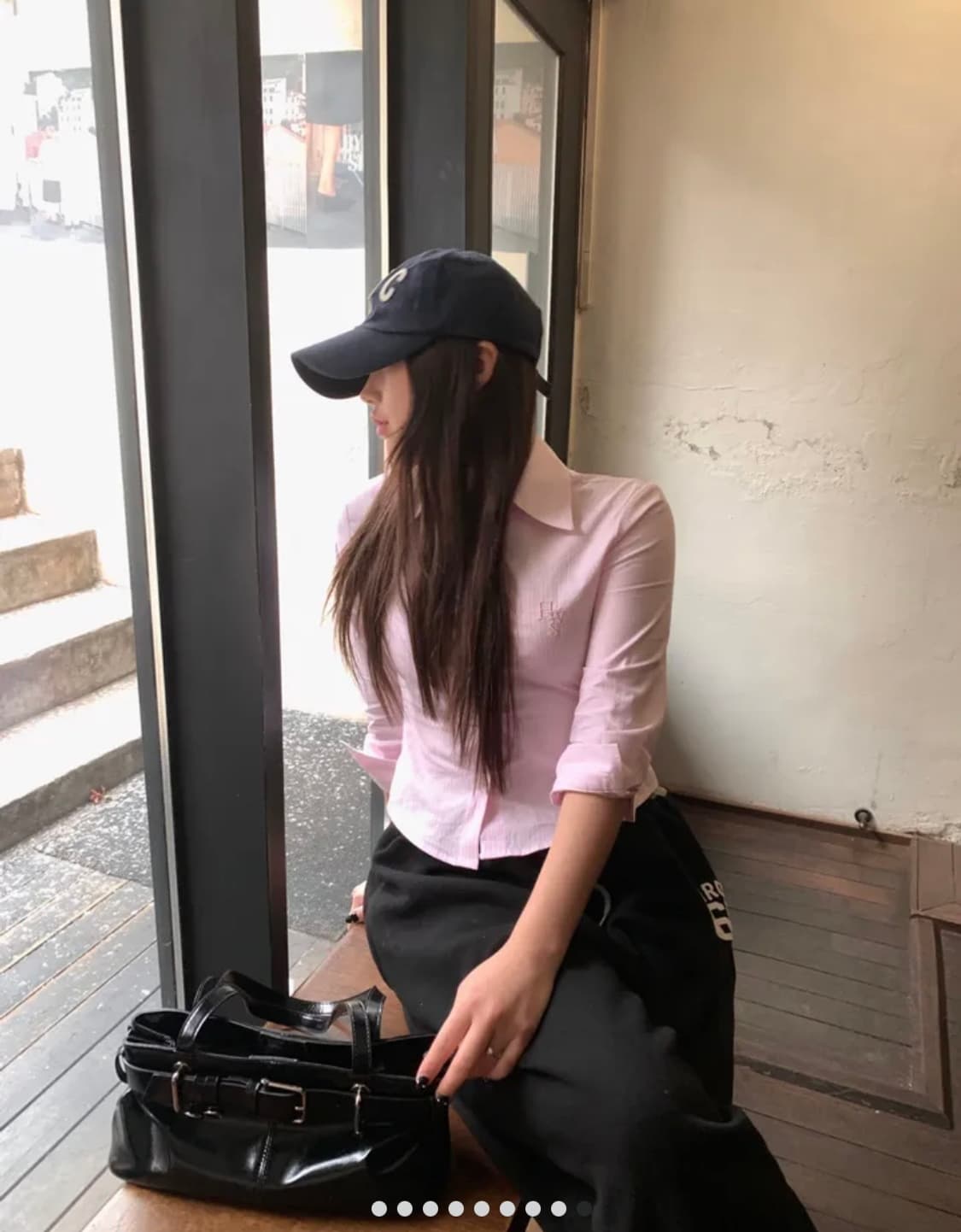 하이원스 스트라이프 셔츠 핑크 상품이미지4