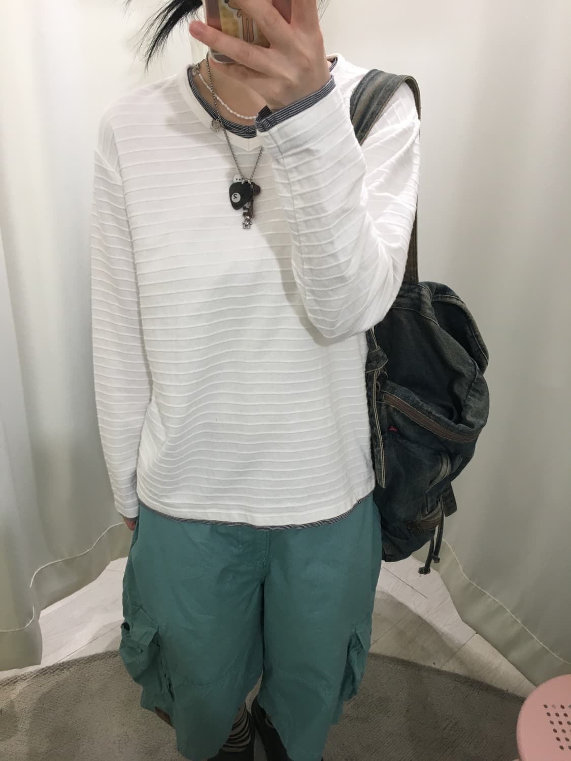 스트라이프 레이어드 롱슬리브 상품이미지3