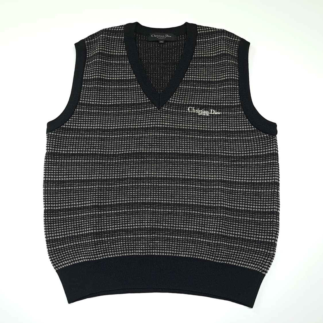 CK029 XL 디올 90s 브이넥 블랙 니트조끼 베스트 상품이미지1