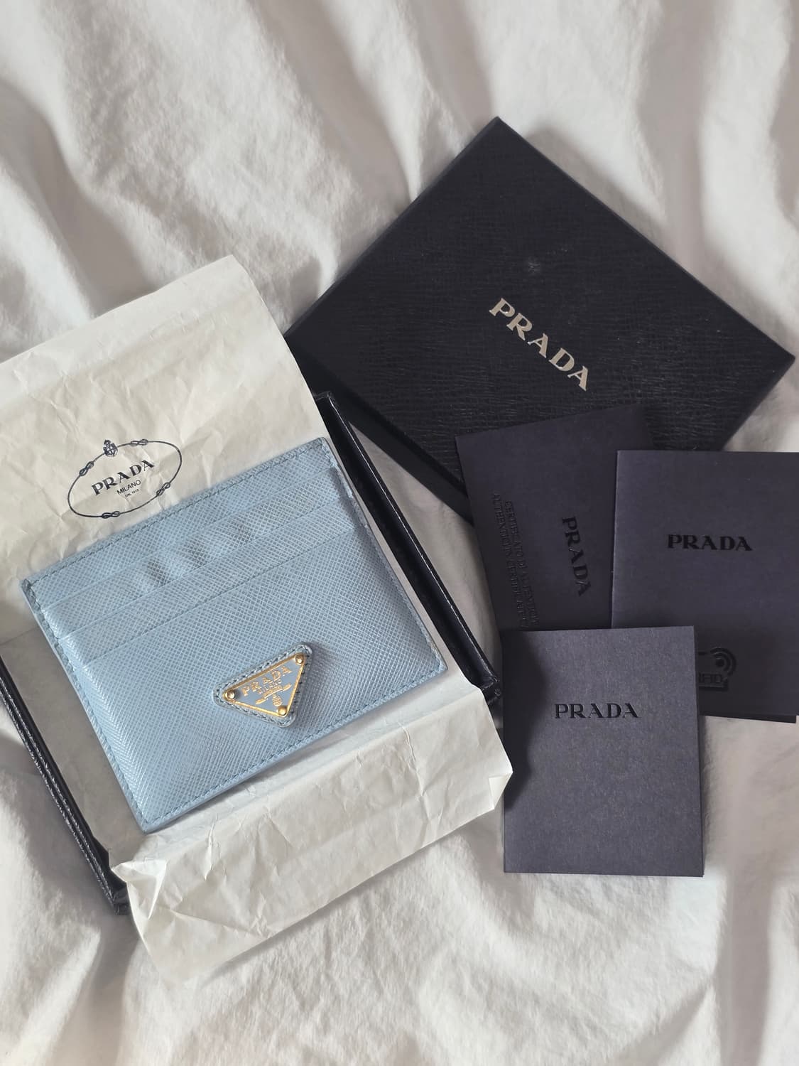 프라다 사피아노 카드지갑 하늘색 상품이미지1
