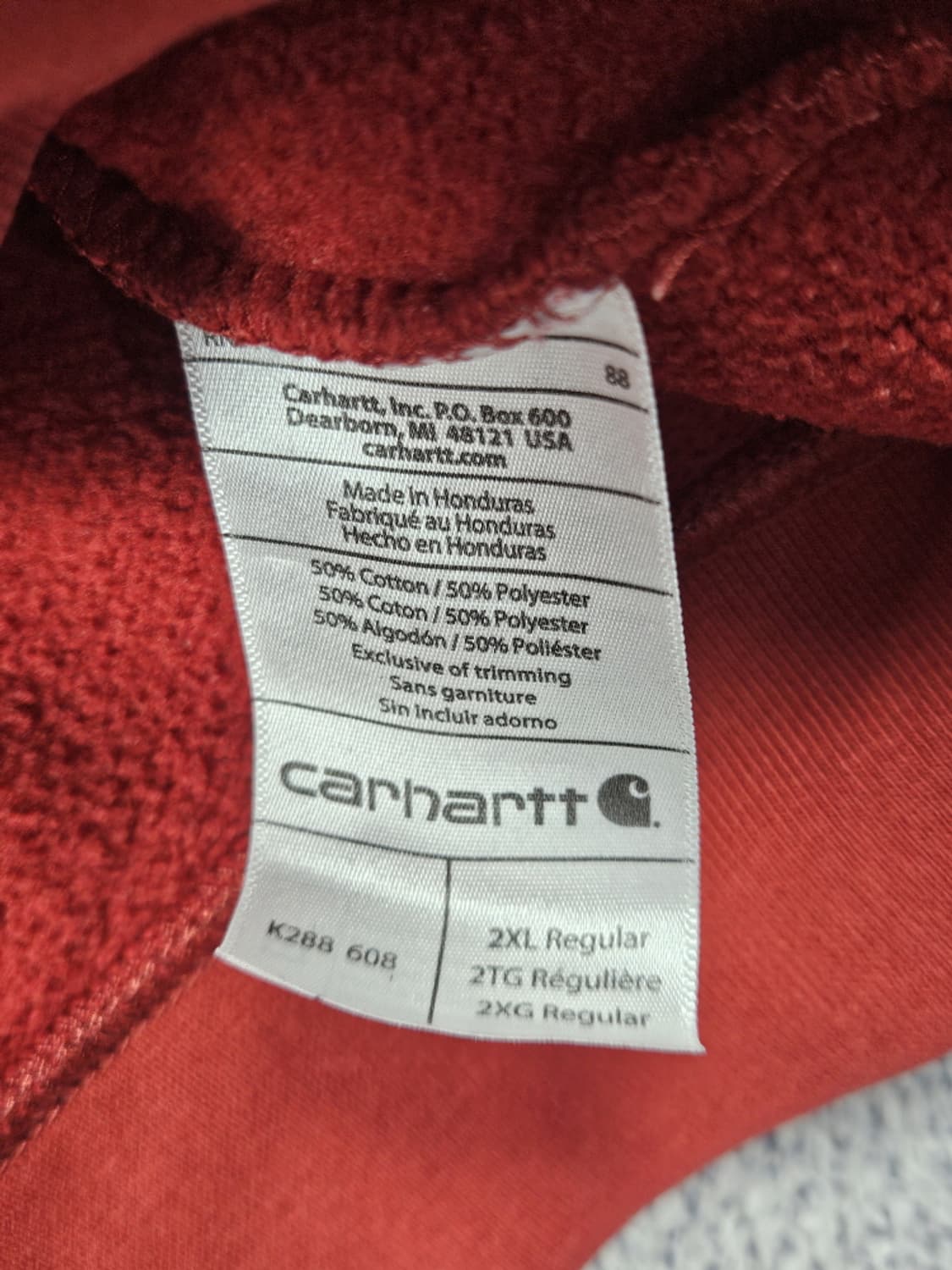 칼하트 다잉 워시드 커스텀 스웻 후드 티셔츠 ( 2XL ) / 10135 상품이미지9