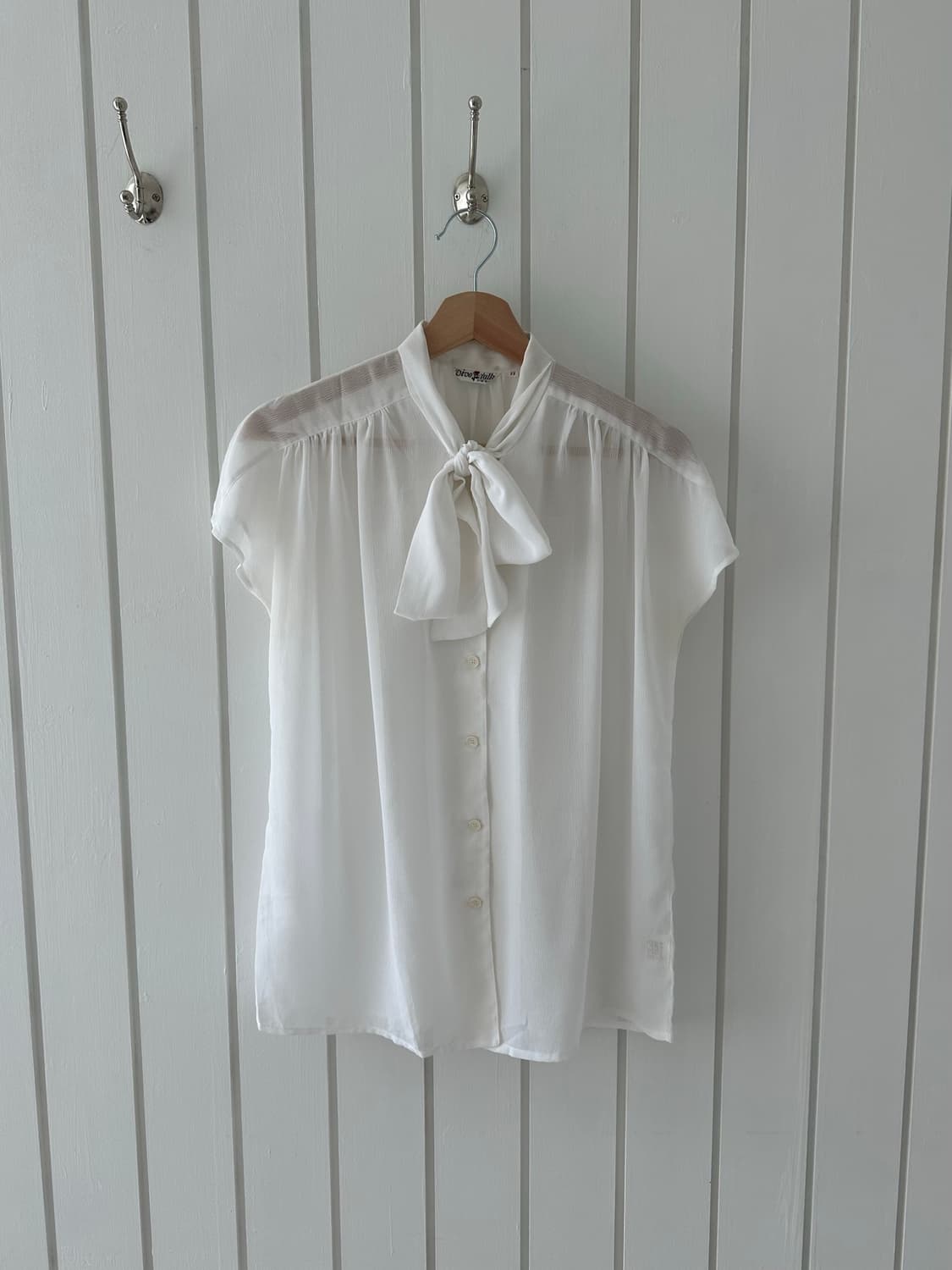 Ribbon tie sheer blouse 상품이미지5
