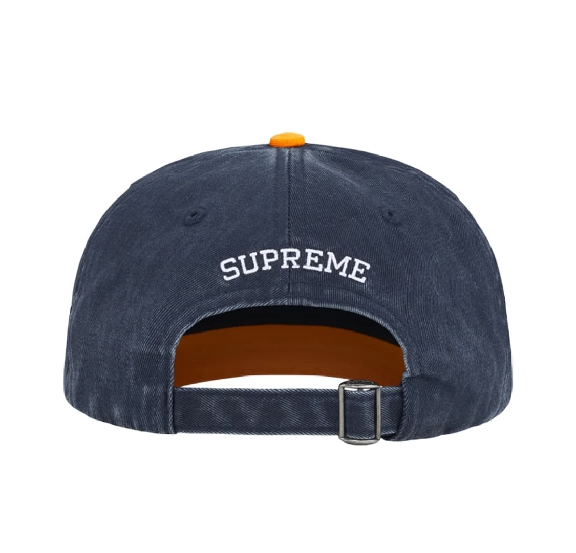 슈프림 피그먼트 코티드 투톤 S 로고 6-패널 네이비 - 25FW 상품이미지2
