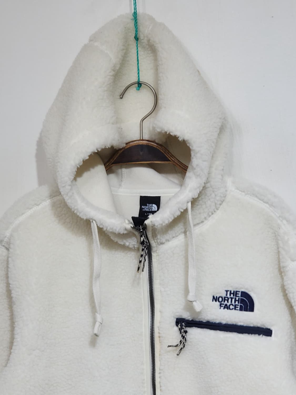 (L) 노스페이스 후리스 점퍼 화이트 뽀글이 플리스 후드자켓  상품이미지2