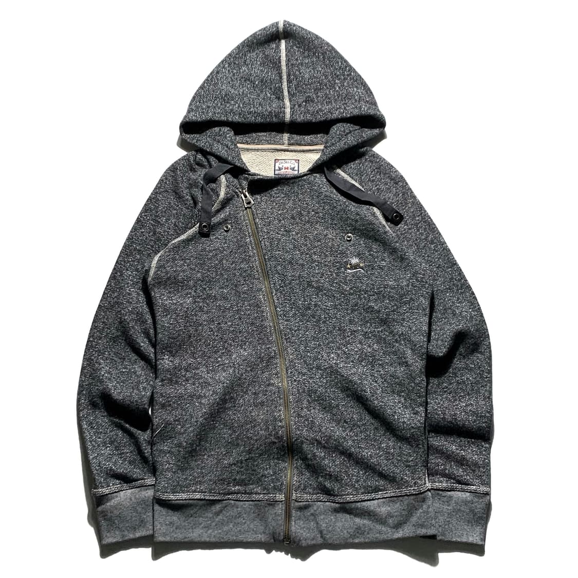 디젤 비대칭 사선 후드집업 상품이미지1